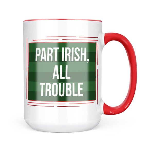 Christmas Cookie Tin Part Irish, All Trouble St. Patrick's Day Dark Green Stripes Mug gift for Coffee Tea lovers
