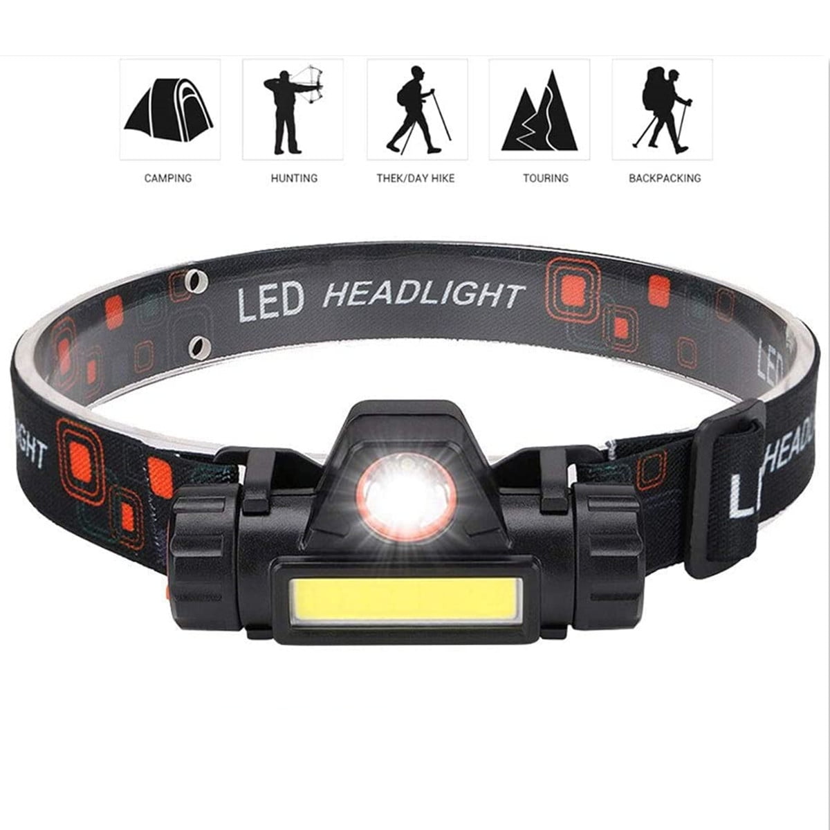 350000LM 9X T6 LED Headlamp Headlight Head Torch Rechargeable Flashlight Camping 