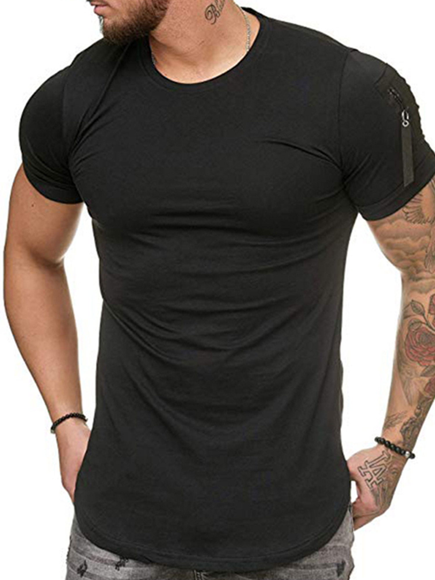 mens muscle fit black shirt