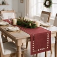 thumbnail image 5 of Sm:)e Red Christmas Tree Hollow Out Laser Cut Christmas Table Runner, Washable Kitchen Dining Table Decoration for Home Party Decor, 13x90 Inch, 5 of 7