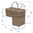 thumbnail image 4 of KOUBOO Unique Home Decor Rattan Step Basket with Folding Handle, Gray-Brown, 4 of 6