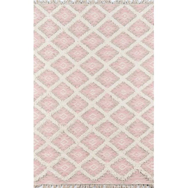 Momeni HARPEHAR-1PNK7696 7 ft. 6 in. x 9 ft. 6 in. Harpe-1 Hand Woven Rectangle Area Rug - Pink