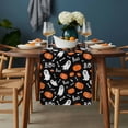 thumbnail image 2 of Black White Halloween Ghost Table Runner - 120 Inch Long, Kitchen Dining Table Runner Dresser Scarves, Orange Pumpkins Fall Farmhouse Decor for Coffee Tables Wedding Party Banquet, 2 of 8