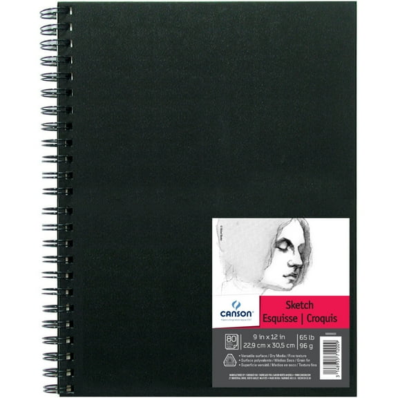 Canson Artist Series Wirebound Sketch Book, 80 Sheets, 9" x 12"