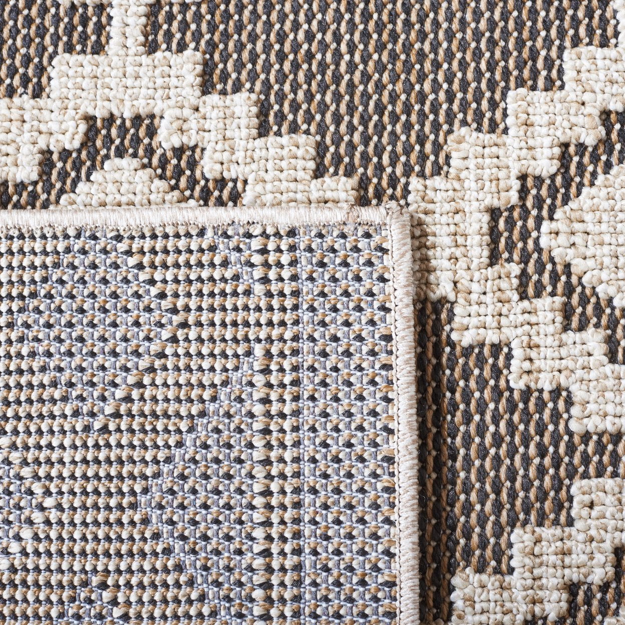 SAFAVIEH Global Paylynn Diamond Indoor/Outdoor Area Rug, Beige/Dark Beig, 9' x 12'