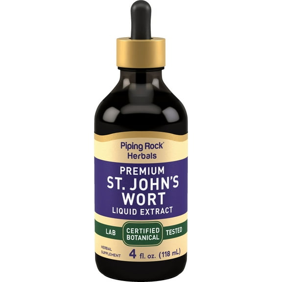 St Johns Wort Tincture Liquid | 4 fl oz | Supplement for Men and Women | by Piping Rock