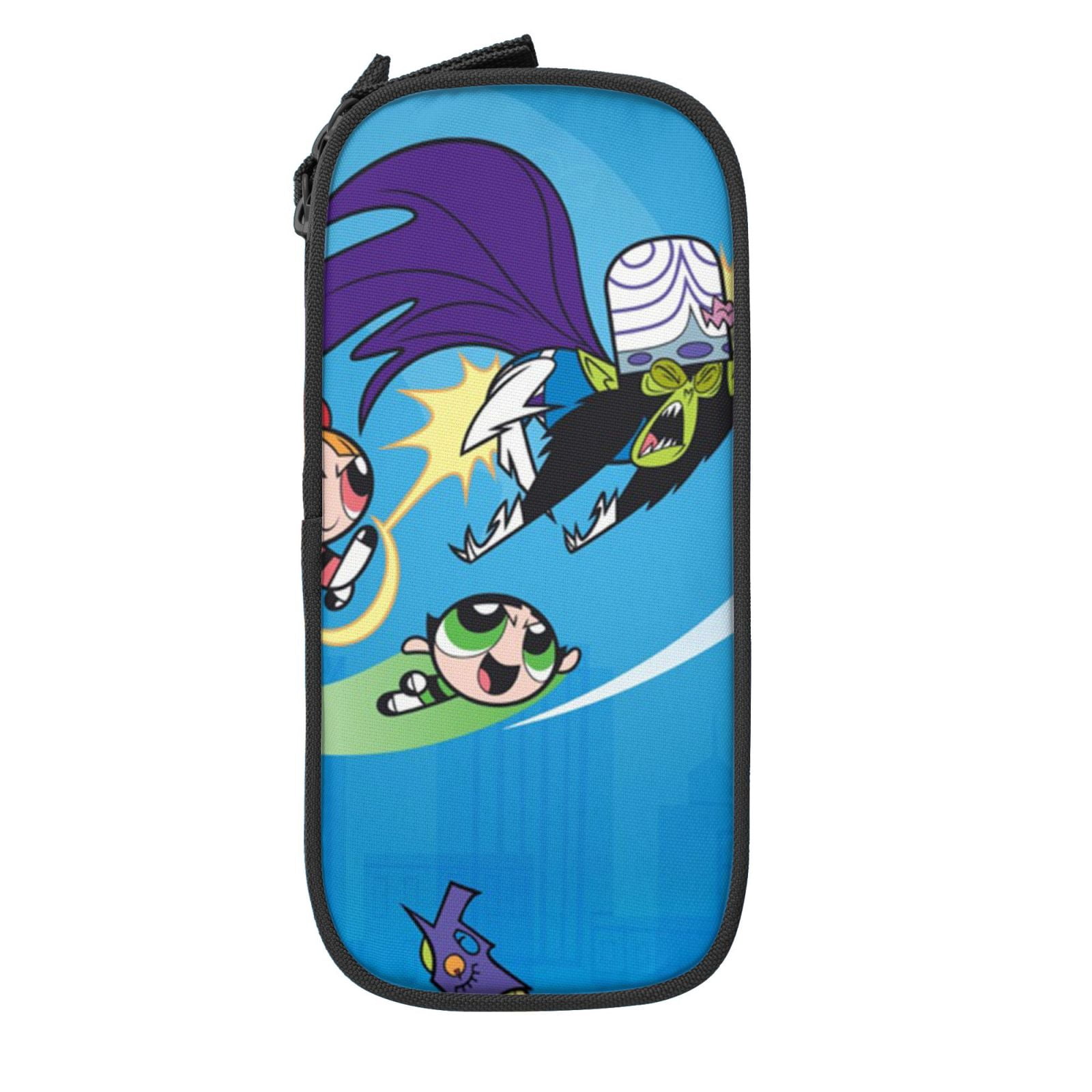 The Powerpuff Gi-rls Pencil Case Large Capacity Pencil Pouch Penbag Office Stationery Organizer Travel Makeup Bag Black