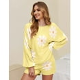 thumbnail image 2 of Avidlove Knit Pajama Set for Women Long Sleeve Floral Tops and Shorts Lounge Set with Pocket 2 Piece Matching Outfits Casual Sweater Sets Sleepwear, 2 of 6
