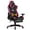 Pink, variant on Costway Adjustable High Back Racing Gaming Chair with Footrest and Lumbar Massage, White