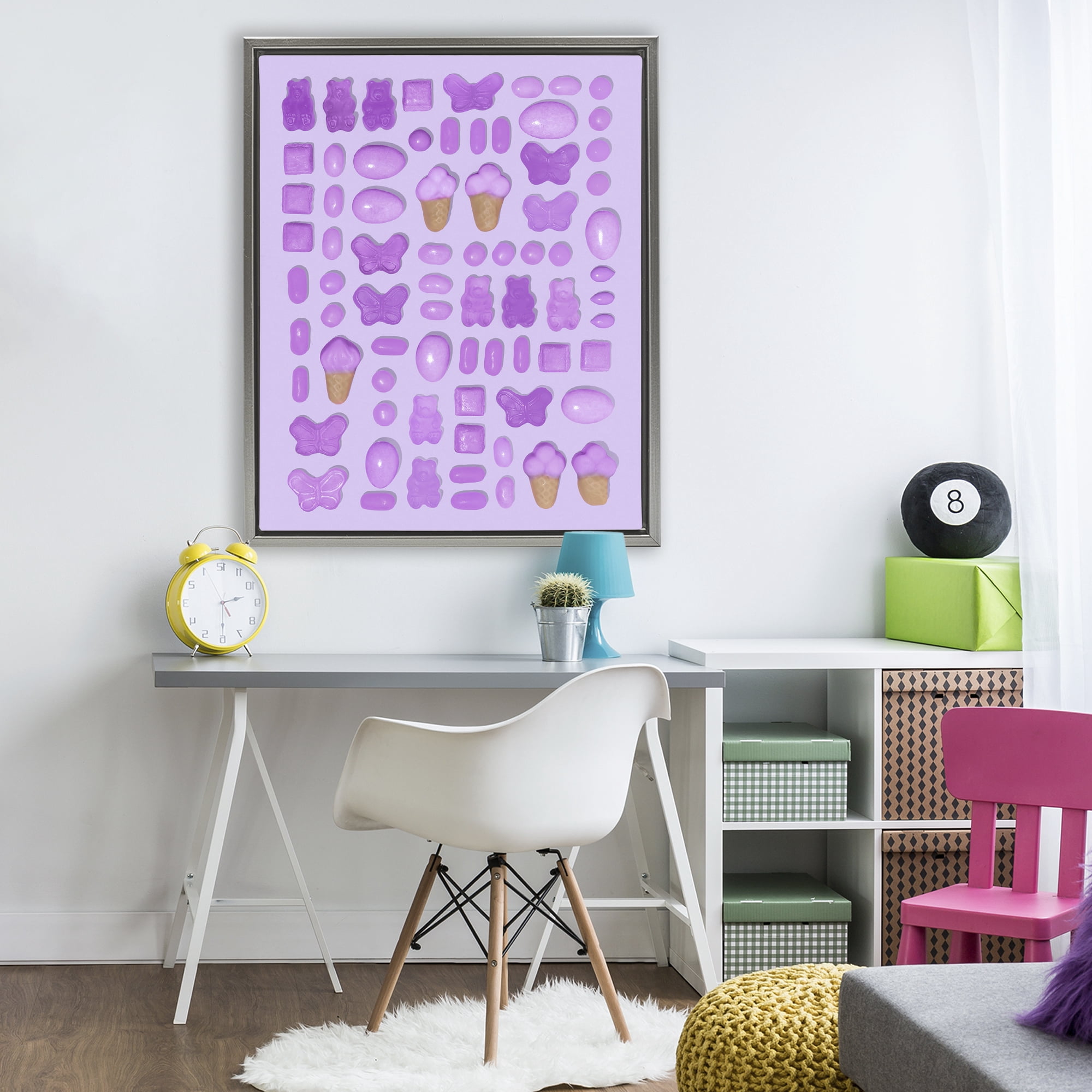 Stupell Industries Lilac Purple Toned Candies Gray Framed Floater Canvas Wall Art, design by LISH Creative