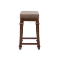 thumbnail image 6 of Linon Delimon 25" Indoor Wood Backless Counter Stool, Walnut/Brown Tweed, 6 of 10