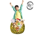 thumbnail image 3 of Animal Print Storage Toy Bag Chair, Continuous Design of Leopard Skin Wildlife Pattern, Stuffed Animal Organizer Washable Bag, Small Size, Yellow Charcoal Grey, by Ambesonne, 3 of 3
