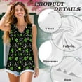 thumbnail image 6 of Jeiento Women's Green Leaf Tank Tops Summer Casual V Neck Sleeveless Tops Loose Fit Basic Blouse Love Music Notes T-shirt St Patrick's Day Costume Flowy Pleated Tunic Tops Y2K Outfits,XL, 6 of 7
