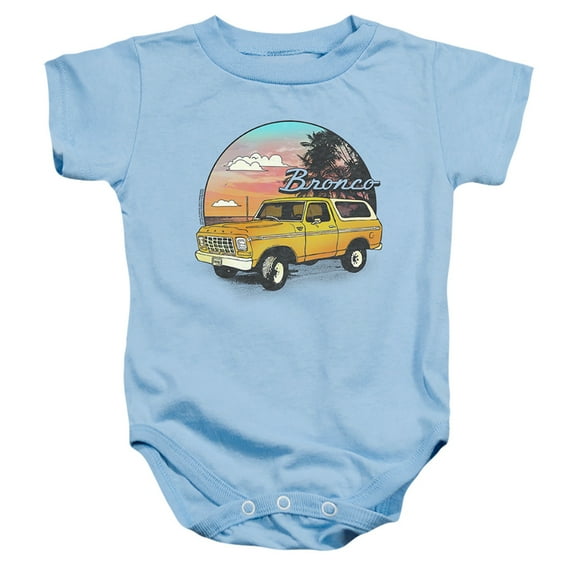 Ford Bronco At The Beach Unisex Infant Snap Suit for Baby (12 Months) Light Blue