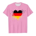 thumbnail image 2 of Hauts et Chemises pour Filles, T-Shirt à Manches Courtes Imprimé Drapeau Allemand, Col Rond, Tendance Mode Florale pour Petites Filles, 2 of 4