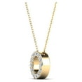 thumbnail image 2 of 0.12 Carat Natural White Diamond Initial "O" Pendant Necklace For Women In 14K Yellow and White Gold with 18" Gold Cable Chain.|Silver Chain, 2 of 5