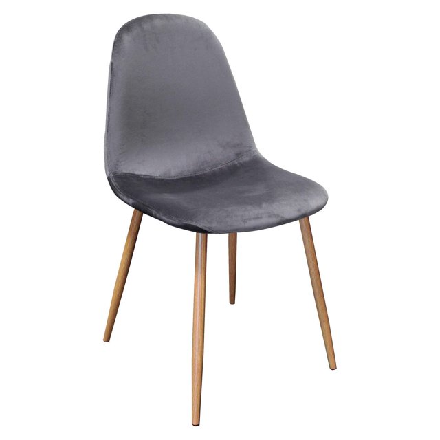 Best Master Furniture Chaise de Salle à Manger en Velours de Style Mid-Century, Gris (Ensemble de 4)