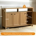 thumbnail image 5 of Buffet Cabinet Sideboard Pantry Kitchen Cabinet with Extra Thick MDF Panel Frame, Credenza Storage Cabinet for Kitchen Dining Room Living Room, Natural Walnut (4 Doors), 5 of 9