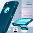 thumbnail image 7 of I-HONVA Compatible with iPhone X/iPhone Xs Case,3-Layer Military Grade Drop Protection Anti-Slip Bumper Rugged Shockproof Dustproof Protection Phone Case,Teal, 7 of 7