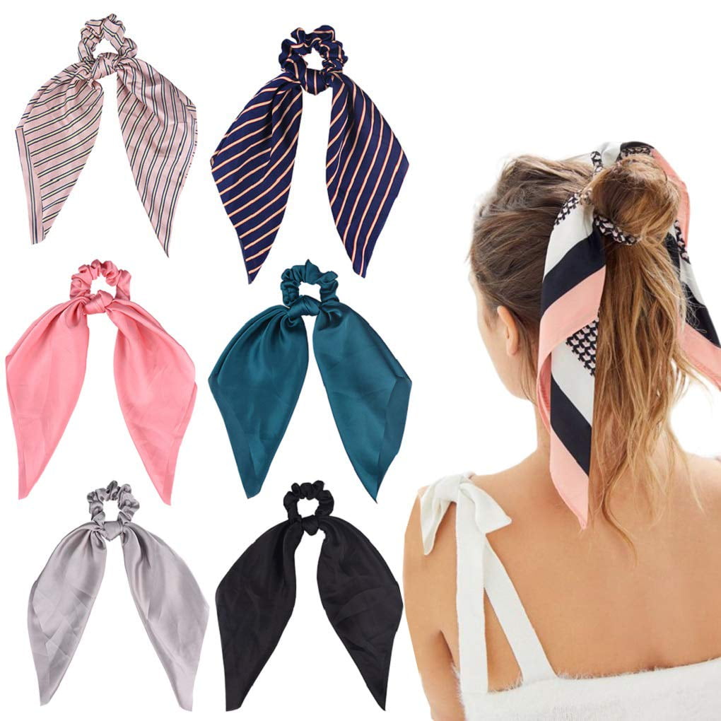 Attractive Long Tail Ponytail Scarf Elastic Hair Rope Tie Scrunchies Hair Bands 