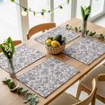 thumbnail image 5 of Haze Blue Leaf Placemats Set of 2, Retro Farmhouse Plant Floral Branch Washable Wipeable Table Mats for Dining Tables, Indoor Outdoor Kitchen Place Mats for Holiday Party Table Decor, 5 of 9