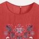 thumbnail image 4 of Camiseta de Mujer Camiseta de Manga Corta Impresión Casual Raglan Suelto de Lino Top Blusas, Cuello de la Tripulación, 4 of 4
