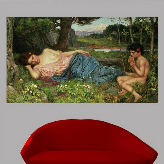 Wallhogs Waterhouse Listen to My Sweet Pipings (1911) Wall Mural