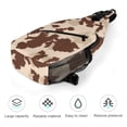 thumbnail image 5 of Full Print Chest Bag 8×15in Outer Large Bag On Both Sides Of Mesh Bag Inside Pocket Design Sponge Pad Shoulder Strap Brown Cow Pattern, 5 of 8