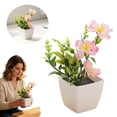 thumbnail image 2 of Small Plants, Mini Artificial Potted Succulent with Pink Flowers, Greenery for Home Desk Office Shelf Bathroom Decor, No Watering Required, Indoor, 2 of 7