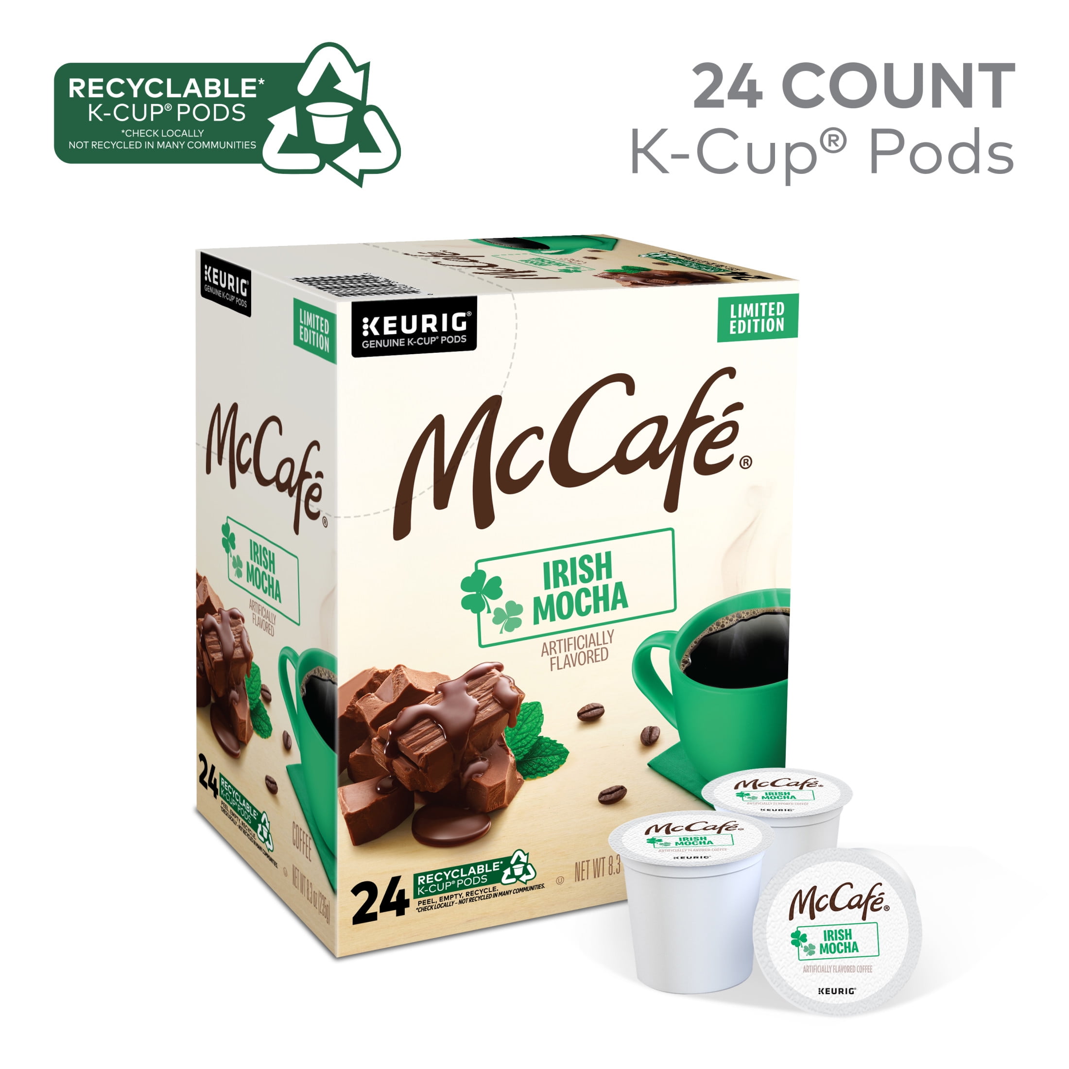 McCafe, Irish Mocha Light Roast K-Cup Coffee Pods, 24 Count