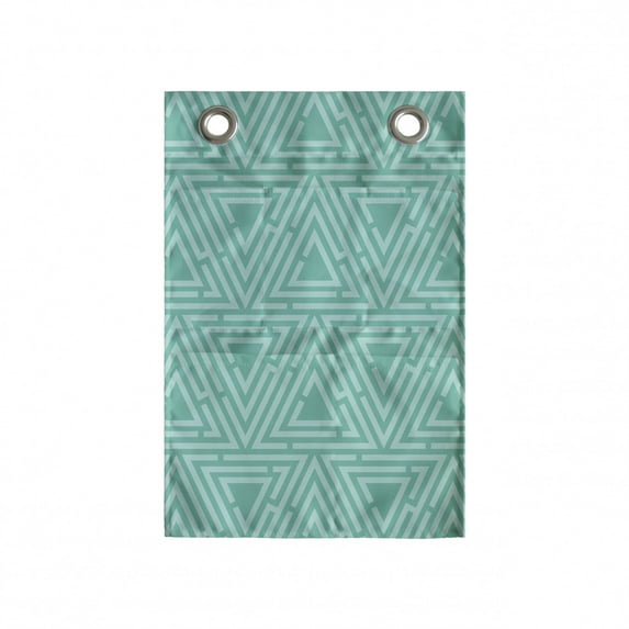Abstract Hanging Pocket Organizer, Modern Style Minimalist Boho Aztec Tribal Geometry Triangle Hipster, Printed Polyester Storage Bag with Pockets, 14" x 20", Sea Green and Pale Blue