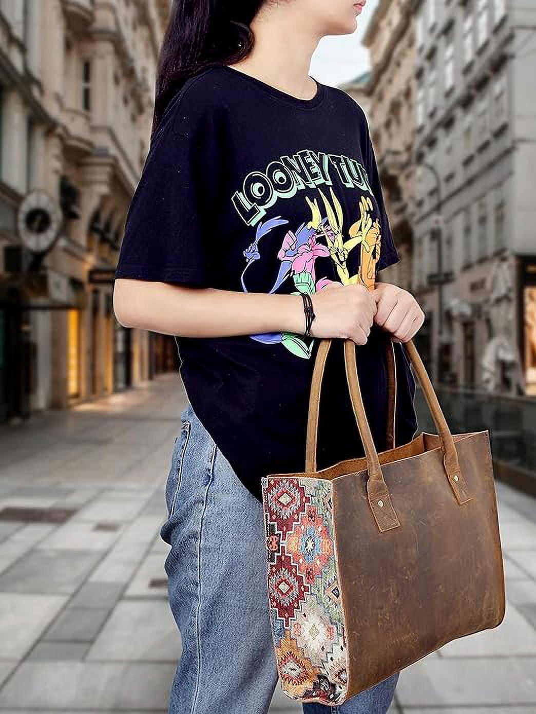 RUZIOON Leather Shoulder Bag Tote for Women Purse Satchel Travel Bag shopping Carry Messenger Multipurpose Handbag