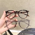 thumbnail image 3 of Las mujeres con gafas sencillas pueden equiparse con monturas de gafas ovaladas miopes y cara redonda, gafas planas estilo estudiantes, 3 of 5