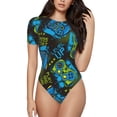 thumbnail image 1 of Balery Play Game Body de cuello redondo de manga corta para mujer Tops de manga corta Tops básicos-X-Large, 1 of 7