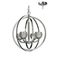 thumbnail image 2 of Woodbridge Lighting Mirage 4-Light Round Cage Glass Chandelier in Bronze/Mercury, 2 of 3