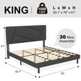 King Bed Frame,HAIIDE King Bed Frame with Fabric Upholstered Headboard