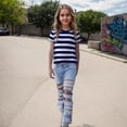 thumbnail image 6 of Youth Boys Cotton Long Sleeve Crew Neck Tee Shirts, Black/White (Short Sleeve), Youth Small, 6 of 9