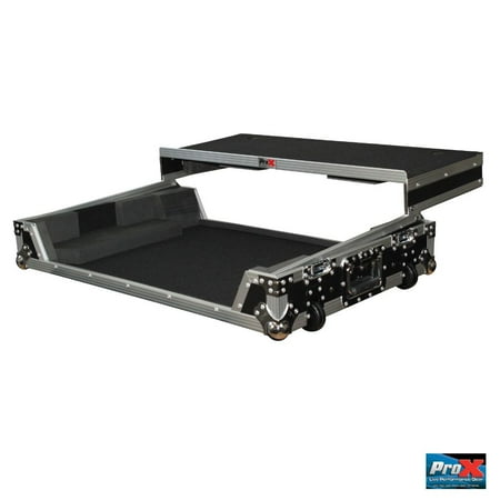 Ns7 Flight Case - Prox Ata 300 Road Gig Ready Flight Case Mobile Dj Sliding Laptop Shelf And Casters