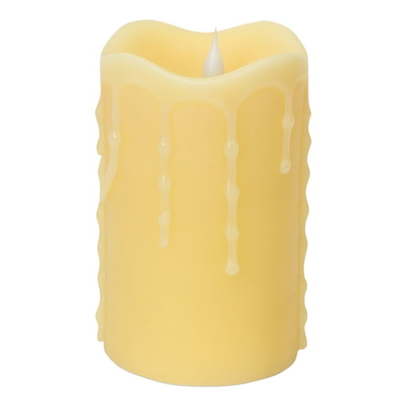 Simplux Led Dripping Candle With Moving Flame (Set Of 2) 3"D X 5"H