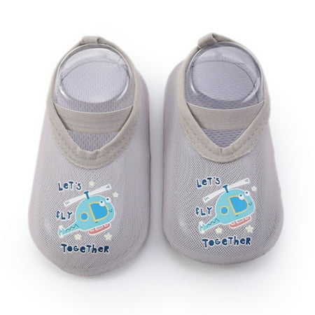 

LYCAQL Toddler Shoes Cartoon Soft Soled Non Slip Socks Baby Floor Shoes Socks Spring and Rubber Sole Baby Shoes Boy (Grey 12-18 Months)