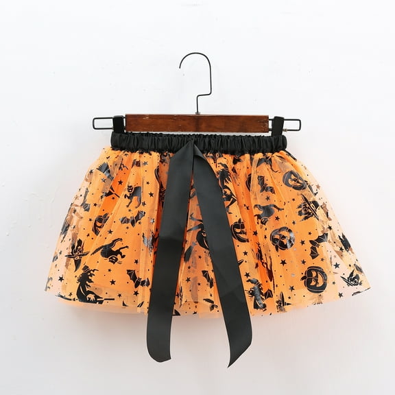 Spazoro Toddler Girls Tutu Dance Skirts, Mesh Leisure Halloween A-Line Skirts for Child Girls Yellow Size 2-3 T