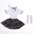thumbnail image 3 of kusrkot 1/3 BJD Classique Étudiants Fille Uniforme Robe Bas Costume DIY Poupée Habiller, 3 of 9
