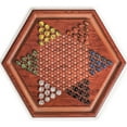 thumbnail image 3 of Wooden Chinese Checkers Board Game Set with Colorful Glass Marbles - 13.6 Inches, 3 of 9