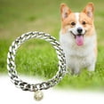 thumbnail image 4 of rygai Pet Necklace Crisp Bell Shiny Plastic Cat Dog Golden Chain Necklace Collar Daily Wear,Golden,S, 4 of 8