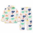 thumbnail image 6 of JAJAHO Girls Flannel Fluffy Pajama Cute Print Long Sleeve Button Down Sleepwear 2 Piece Pjs For Kids 18M-13Y, 6 of 6