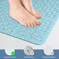 thumbnail image 4 of Yolife 27" x 27" Square Shower Mat, Non-Slip TPE Bath Mat with Drain Hole & Suction Cups, Machine Washable Soft Floor Mat for Tub or Stall,Blue, 4 of 8