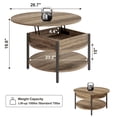 thumbnail image 4 of GUNAITO Round Lift Top Small Coffee Table with Storage Modern Farmhouse Centre Table with Shelf Small Circle Table for Living Room,Light brown, 4 of 5