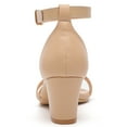thumbnail image 4 of DADAWEN Womens Chunky Heel Sandals Dressy Heel Shoe Open Toe Ankle Strap Heels Wedding Party Shoes Nude 6US, 4 of 7