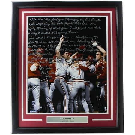 Lou Piniella Signed Framed Cincinnati Reds 16x20 Photo w/ Story Fanatics Steiner