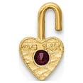 thumbnail image 3 of 14k Yellow Gold 14ky January Synthetic Birthstone Heart Charm Pendant, 3 of 4